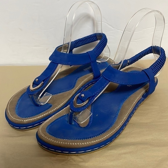 𝅺comfy Sandals, Women’s Size 38, Blue, Cushioned Sole - Picture 1 of 9